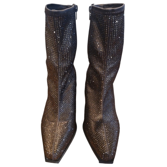 NWT Gianni Bini Star-Crossed Rhinestone Western Boots Brown 9.5 - Picture 3 of 8